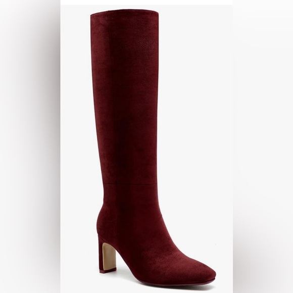 Tall Faux Suede Burgundy Boots. NWT in Box - Picture 8 of 15